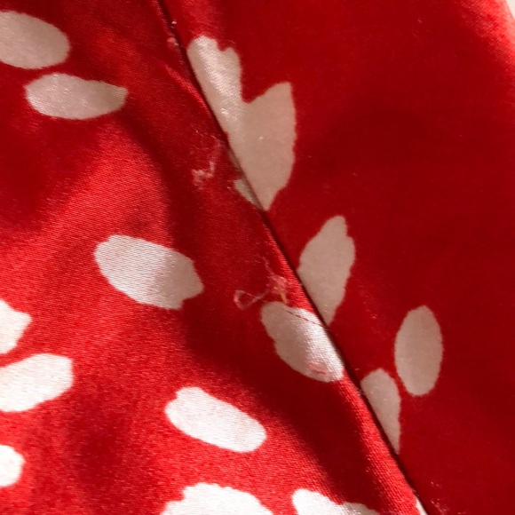 Topshop Red Paint Dot Satin Skirt Set - Picture 5 of 7